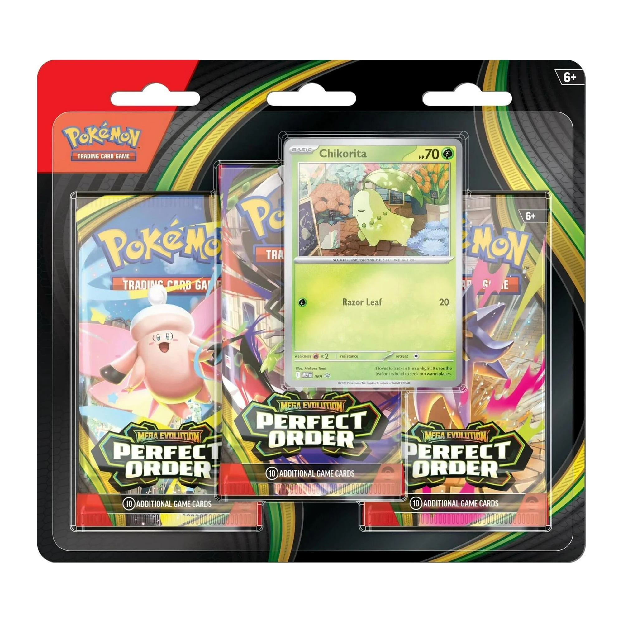 Sealed Pokémon TCG Perfect Order 3 Pack Blister, English 3-pack blister